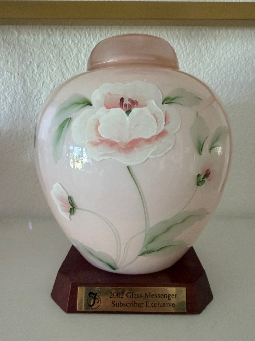 Fenton 2002 Pink Floral Vase - Hand-Painted Home Art